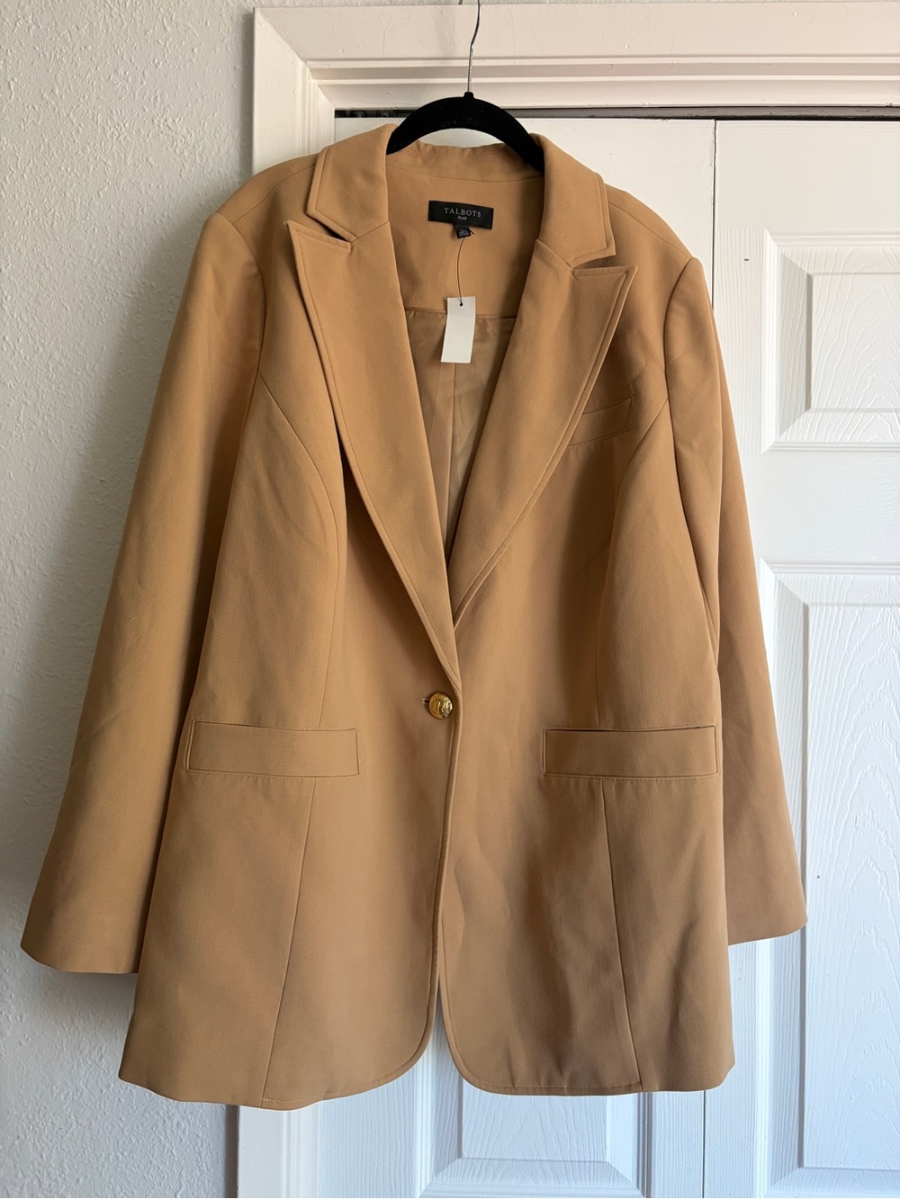NWT Talbots Tailored Stretch Blazer Tan Toasted Coconut Size 16W